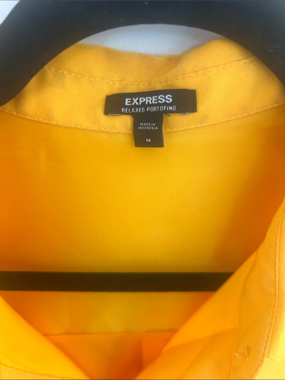 Express Yellow Button-Down Collared Blouse - Picture 2 of 2
